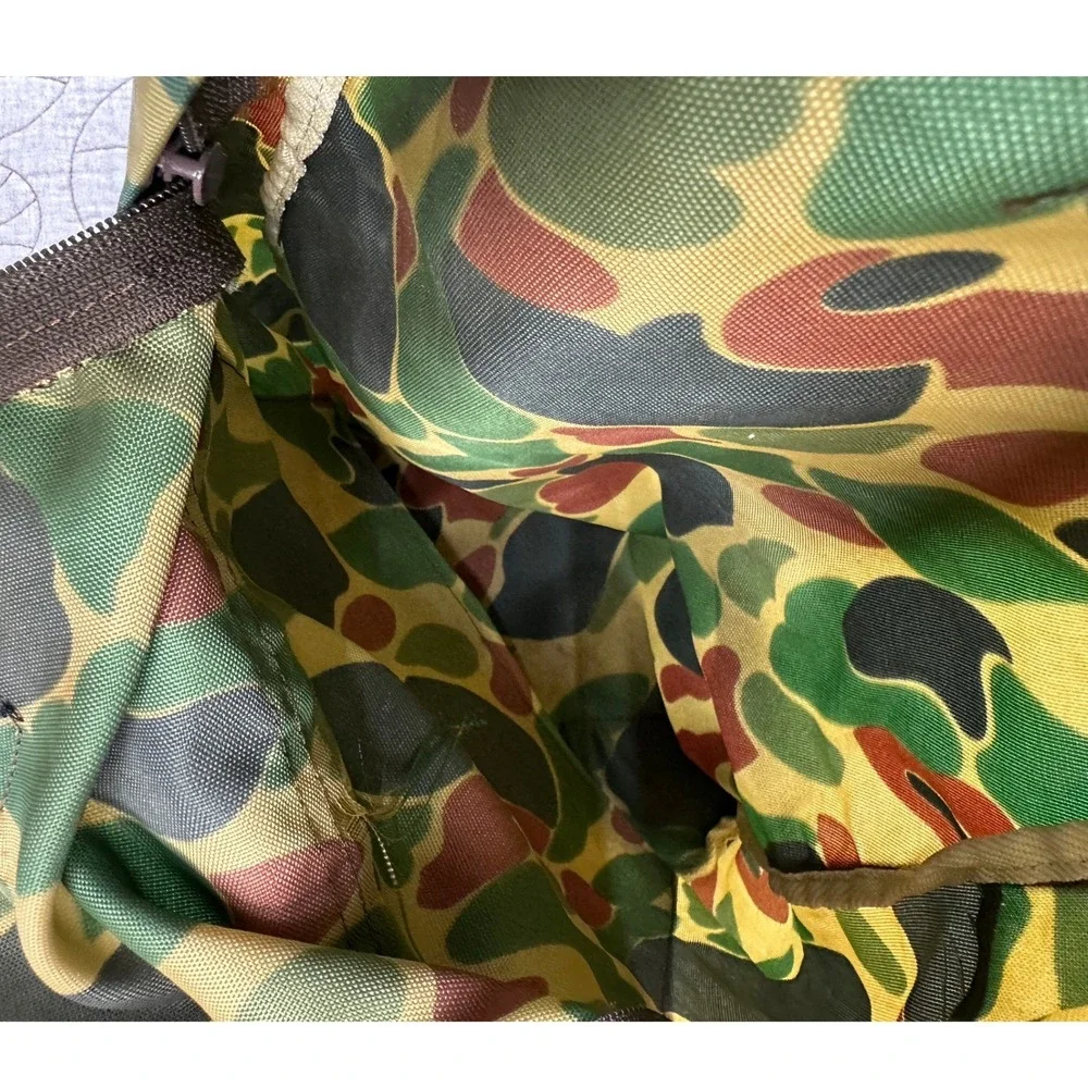 VTG Backpack Camouflage Nylong with Leather Lash Tabs
